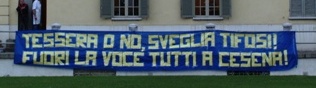 Striscione esposto per Parma - Milan